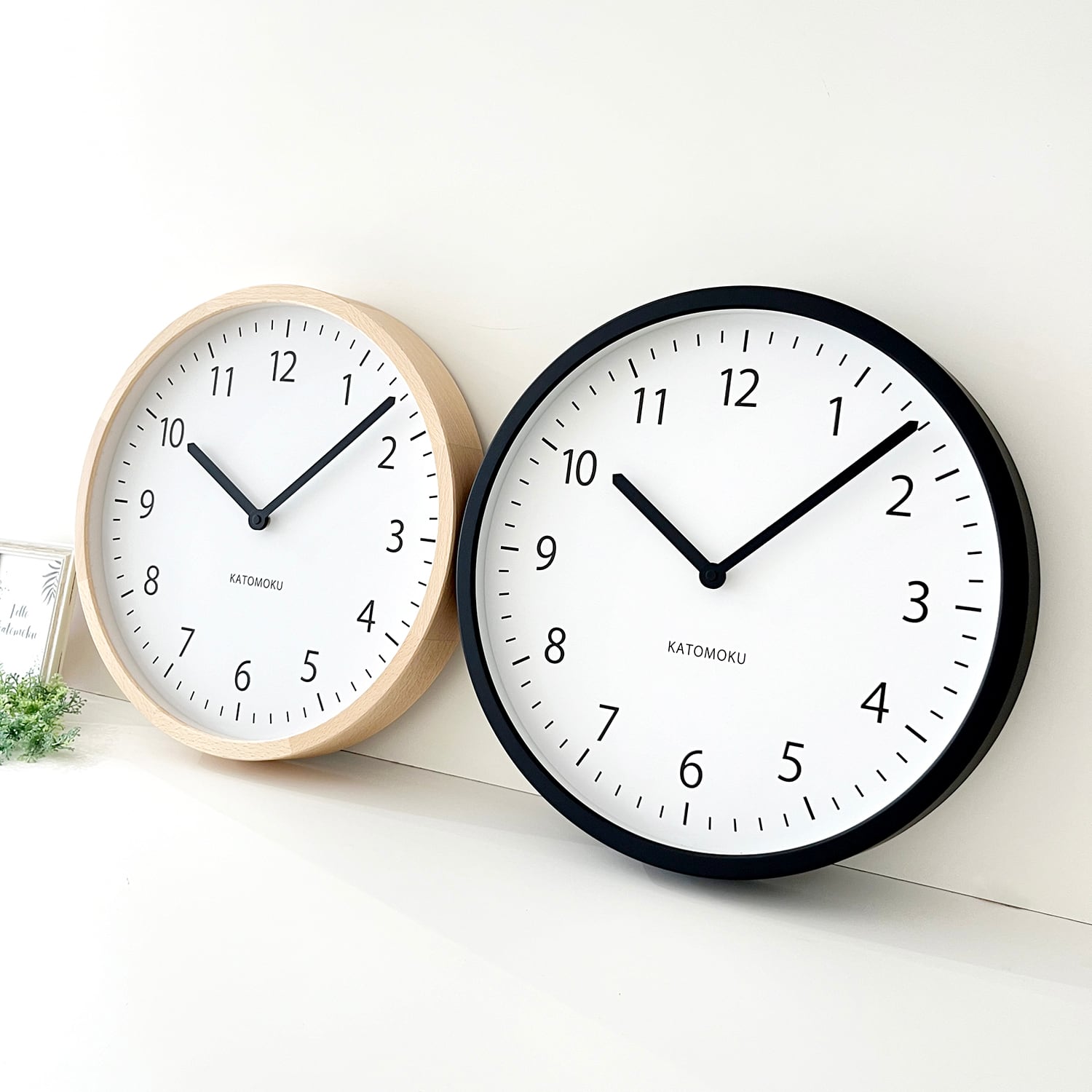 KATOMOKU muku clock 4 LL ビーチ ナチュラル km-138NA 掛け時計