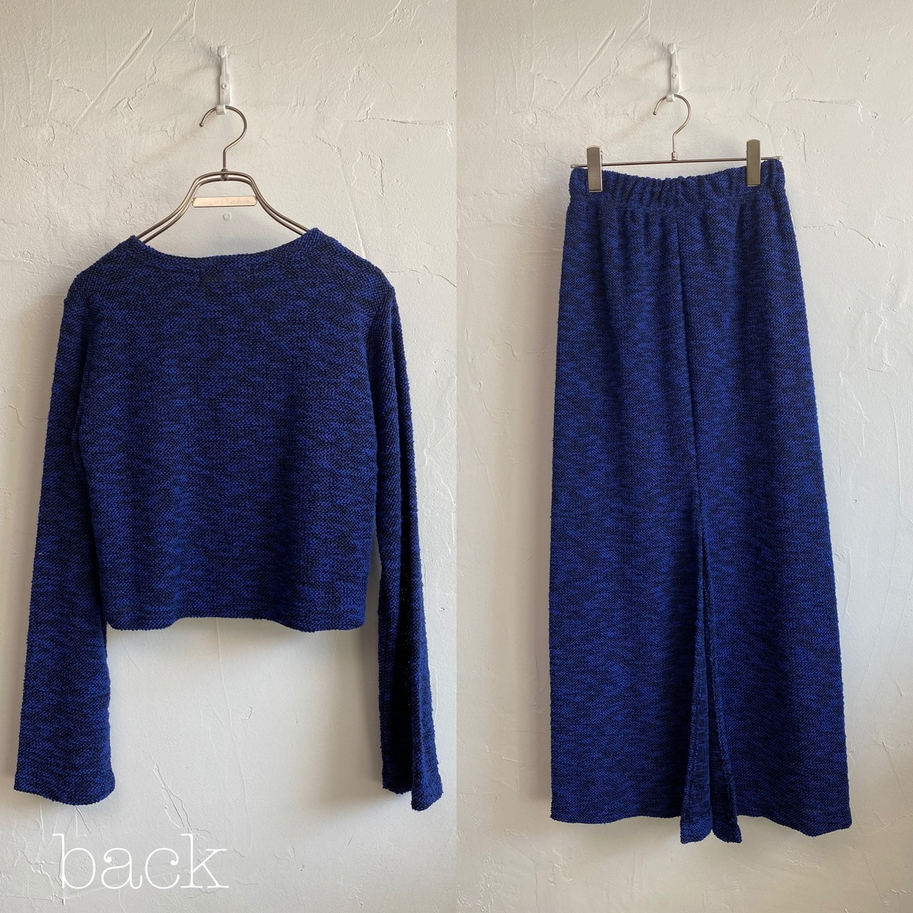 ミックスツイードセットアップ／Navy/blue