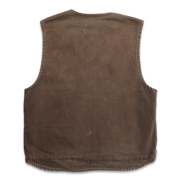 古着 カーハート Carhartt 裏地フリース ワークベスト ブラウン 表記