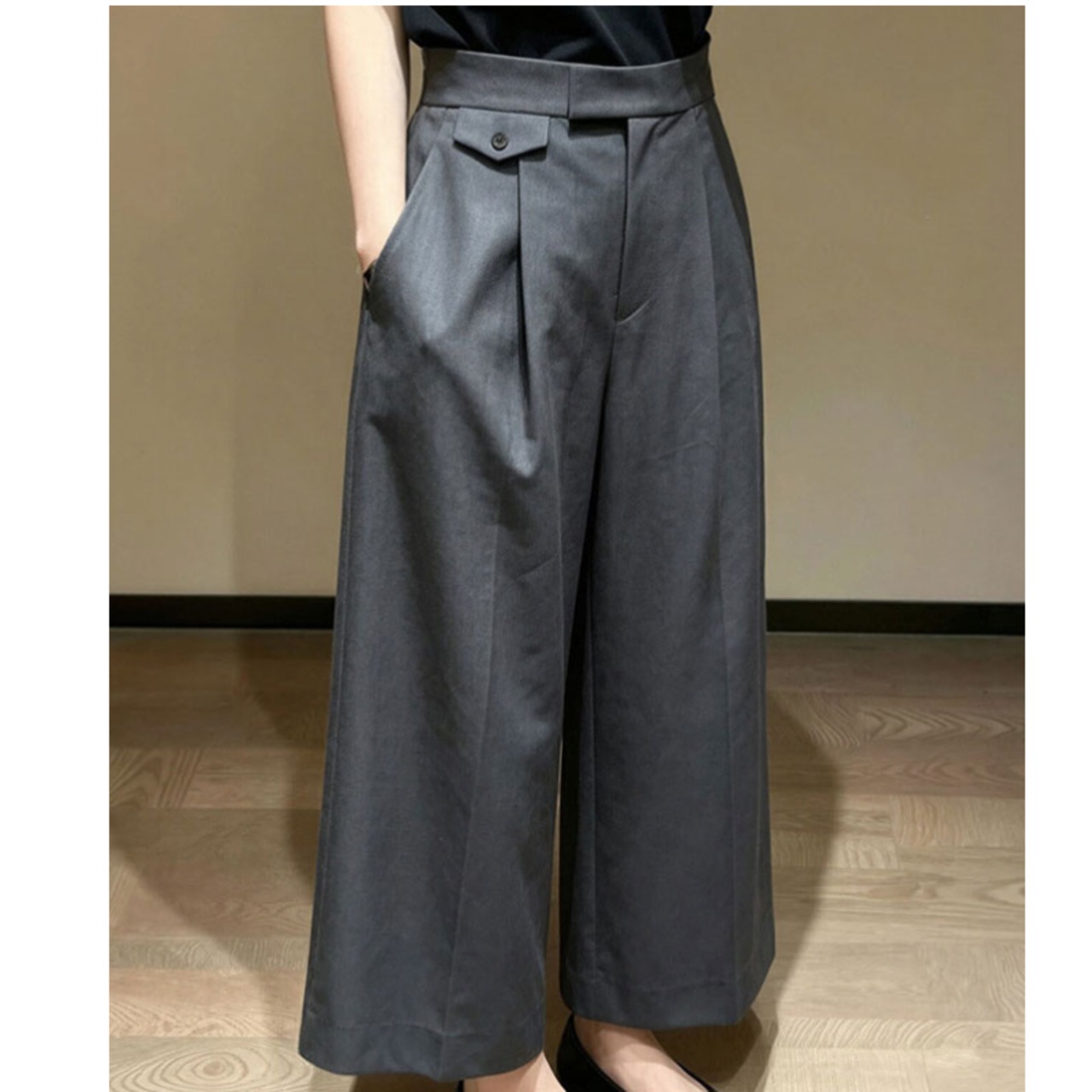 タック入り ベルト付き ワイド パンツ  1col  00012・画像5