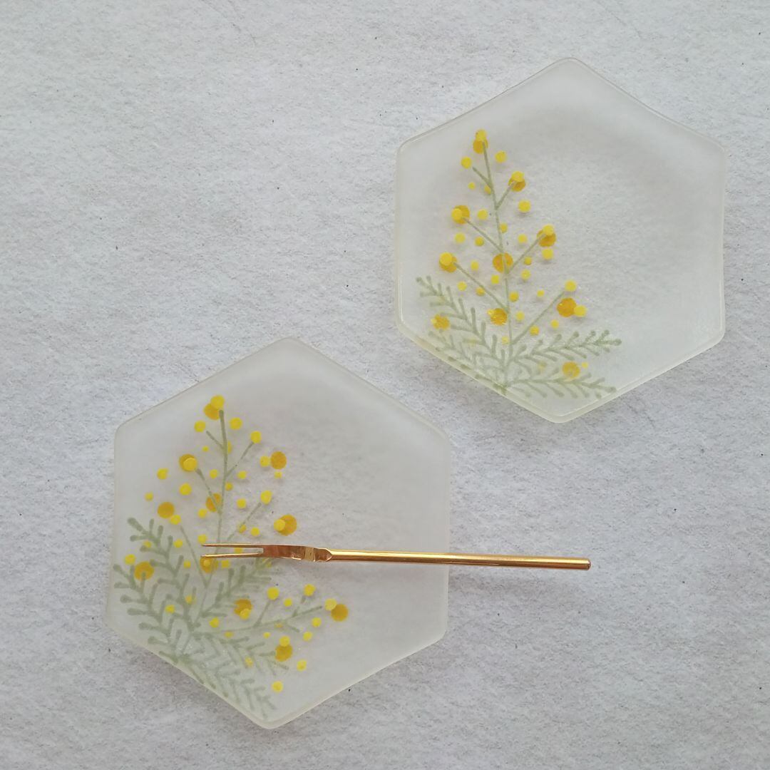 ミモザ六角小皿 沖 知江子