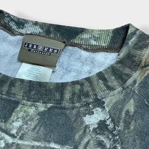 【JERZEES】2XL ビッグシルエット リアルツリー REALTREE カモフラ 総柄 アウトドア スウェット トレーナー ミリタリー US古着