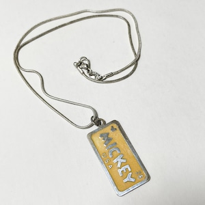Vintage 925 Silver Mickey Mouse Pendant Necklace From LA