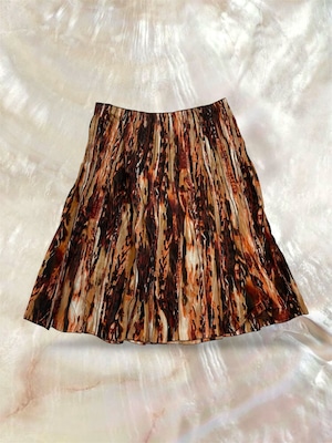 00s US VTG “ALLISON TAYLOR” Abstract Marble Print Pleated Skirt