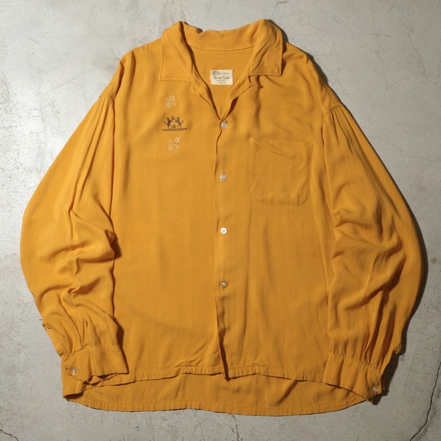 60's The golden monte carlo rayon loop collar shirt[XL]