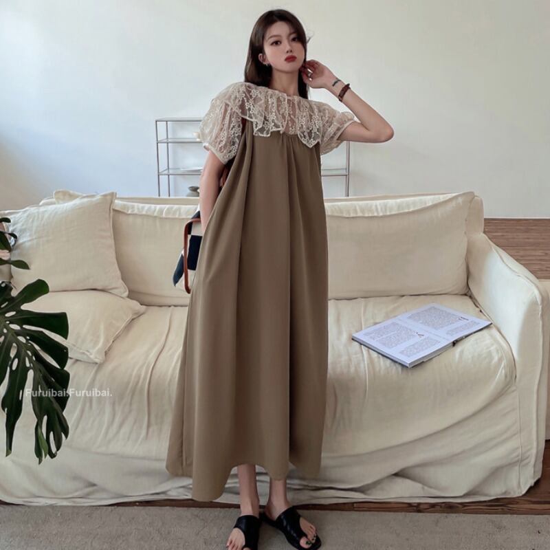 レーススタイルカラーシャツ ドレス ハンチェンe99772288268