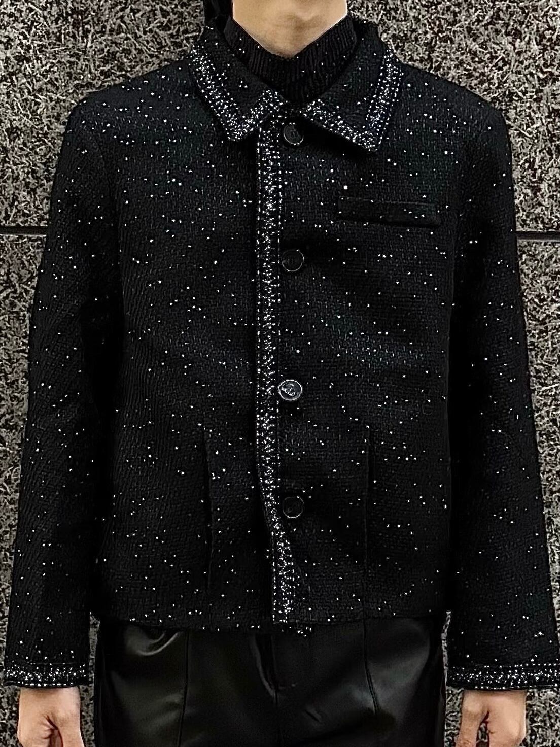 ALUDE SELECT】short lame design tweed jacket | 【ALUDE】韓国メンズ 