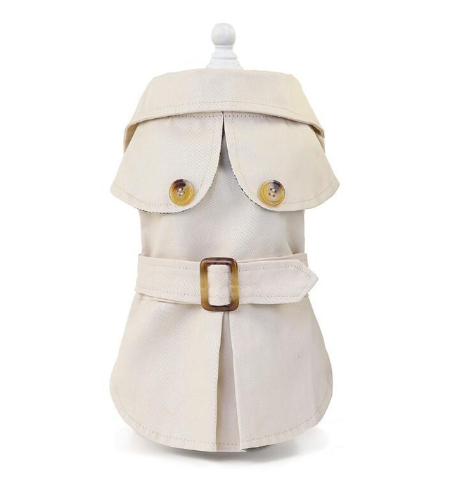 ドッグウェア 秋冬 トレンチコート ベージュ 犬服