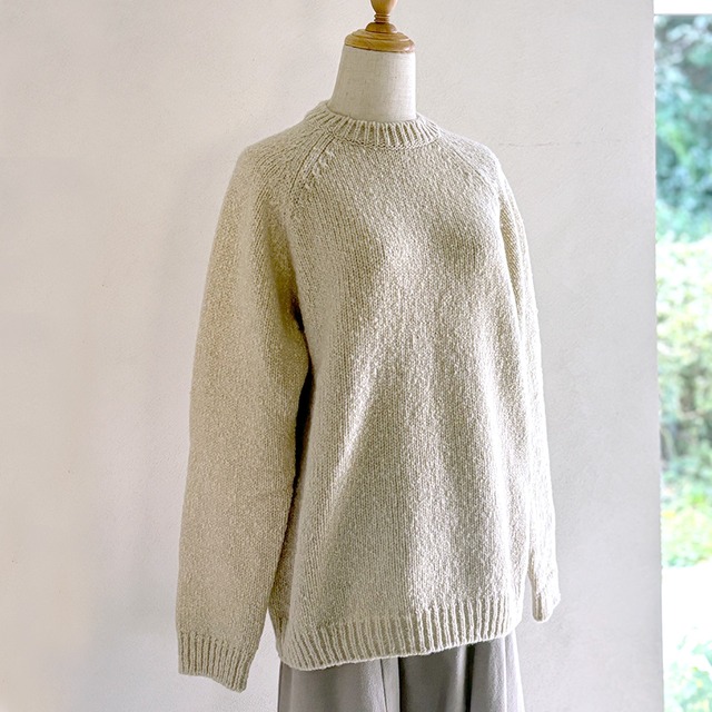 [men's] renew-wool raglan pullover 　リニューウールラグランプルオーバー　ニット　evam eva