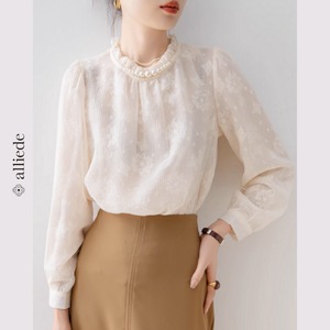 フローラルパールネックブラウス　A3091