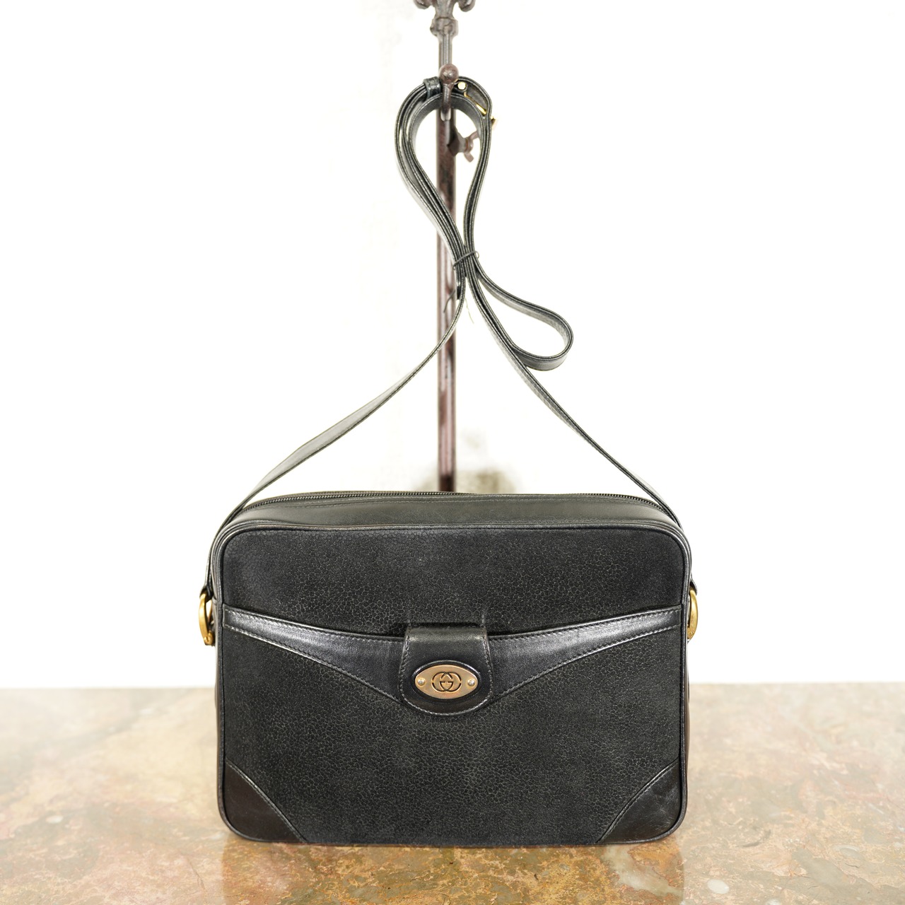 OLD GUCCI LOGO LEATHER SHOULDER BAG/オールドグッチロゴレザー 