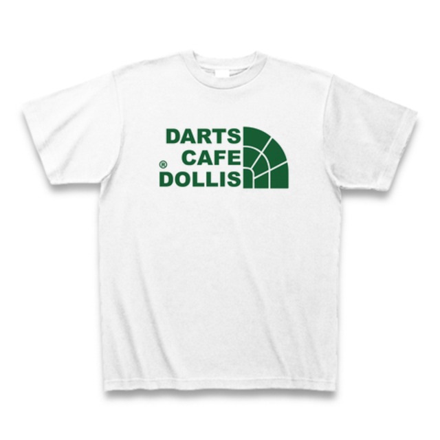 DOLLiSフェイスロゴTシャツ（白／緑）