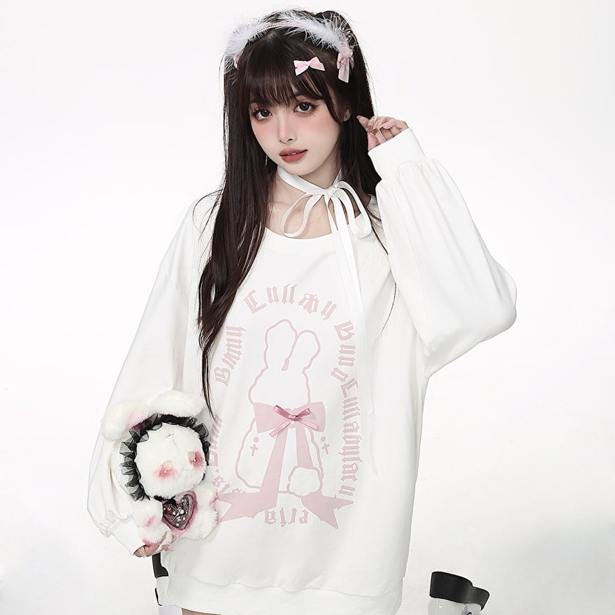 JKロリータ CRAZYGIRL トレーナー BUNNY 蝶ネクタイ 春夏秋 JK