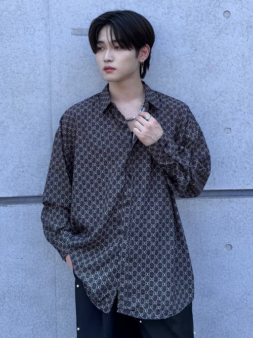 【ALUDE SELECT】monogram pattern chain shirt