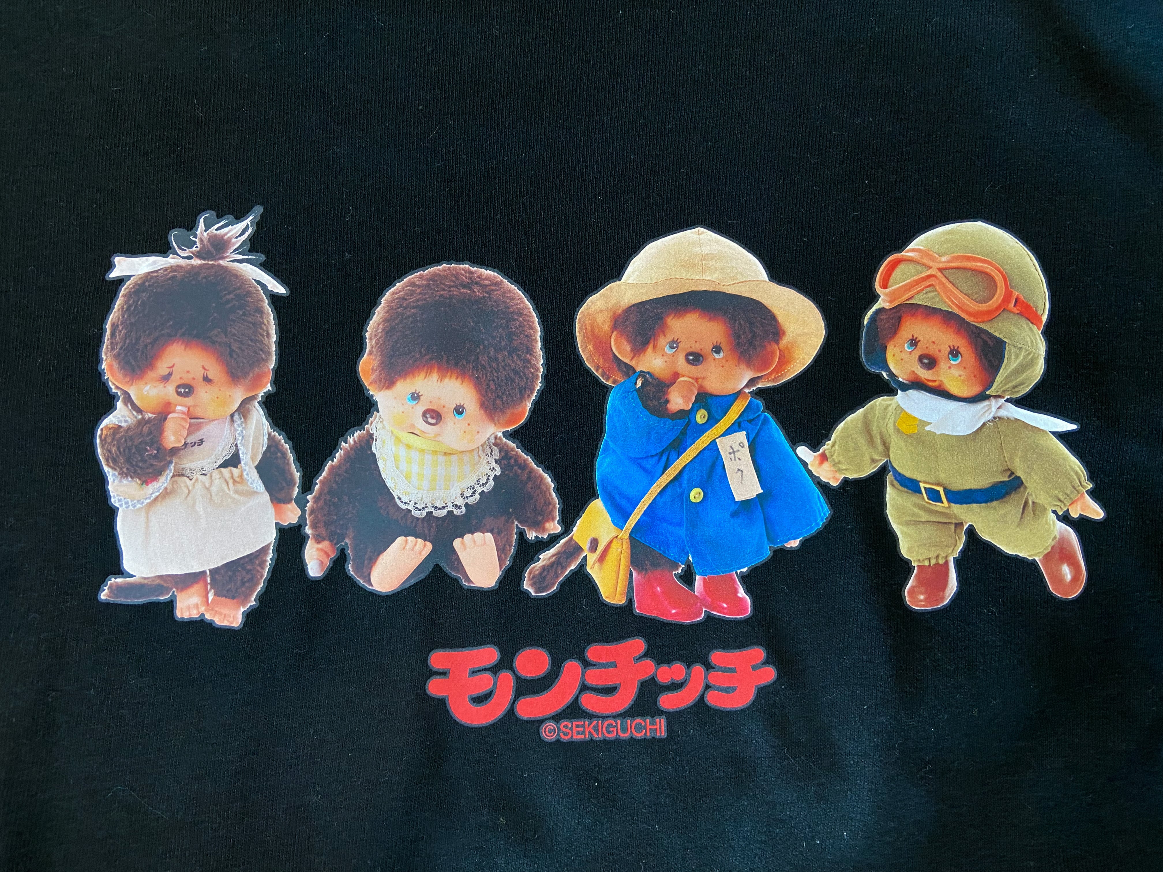 モンチッチ レトロフォト Tシャツ パネル ブラック | burly