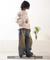 ◆ロゴ ジャガード クルーニット◆rs-100523