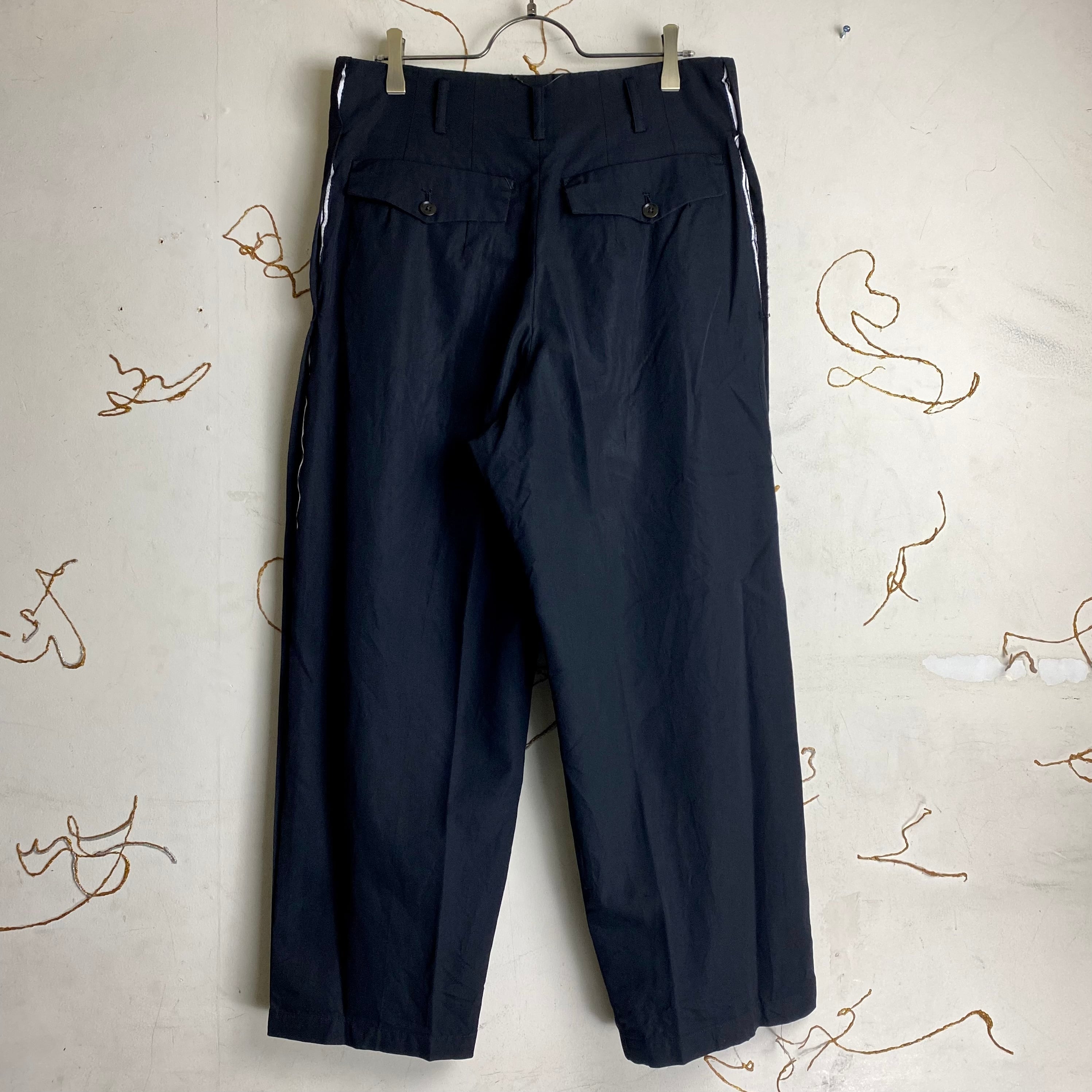2002SS YOHJI YAMAMOTO POUR HOMME side pleats line slacks 2002SS YOHJI YAMAMOTO POUR HOMME side pleats line slacks