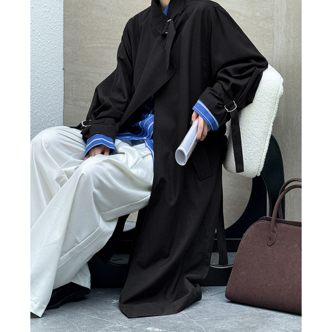 ボタンレストレンチコート a0539