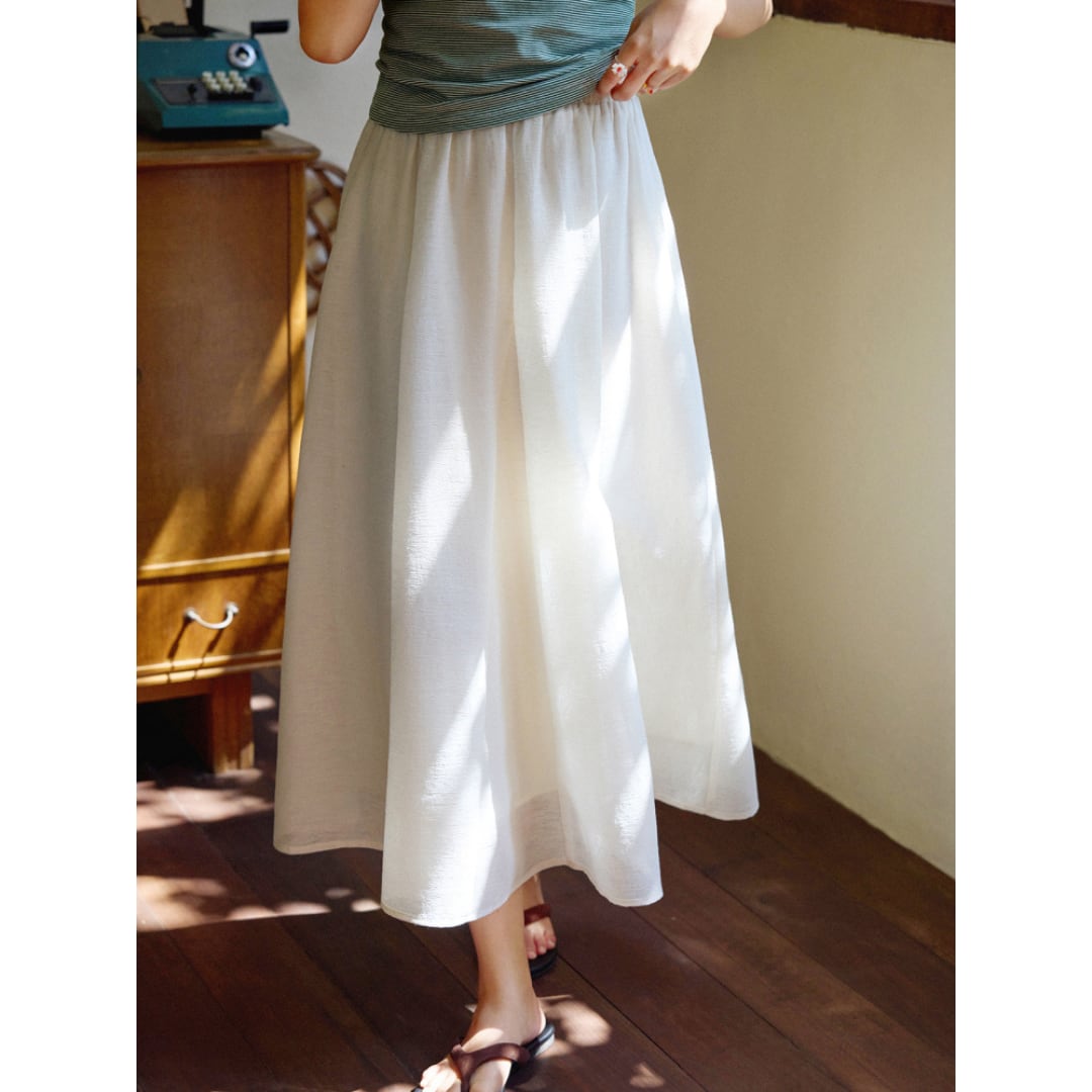 sheer flare skirt