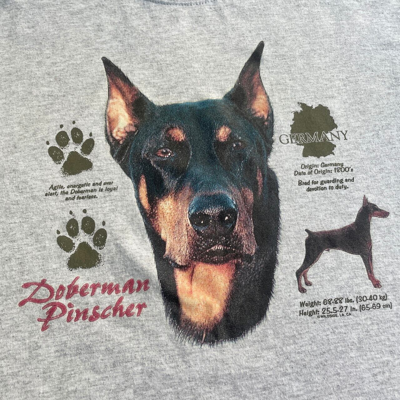 90s 犬Tシャツ ドーベルマン dog アニマル animal
