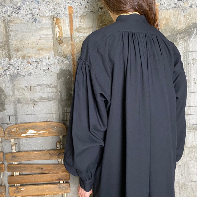 Hyke ハイク Linen Smock Dress Black Glamour Online Hyke ハイク Linen Smock Dress Black Glamour Online