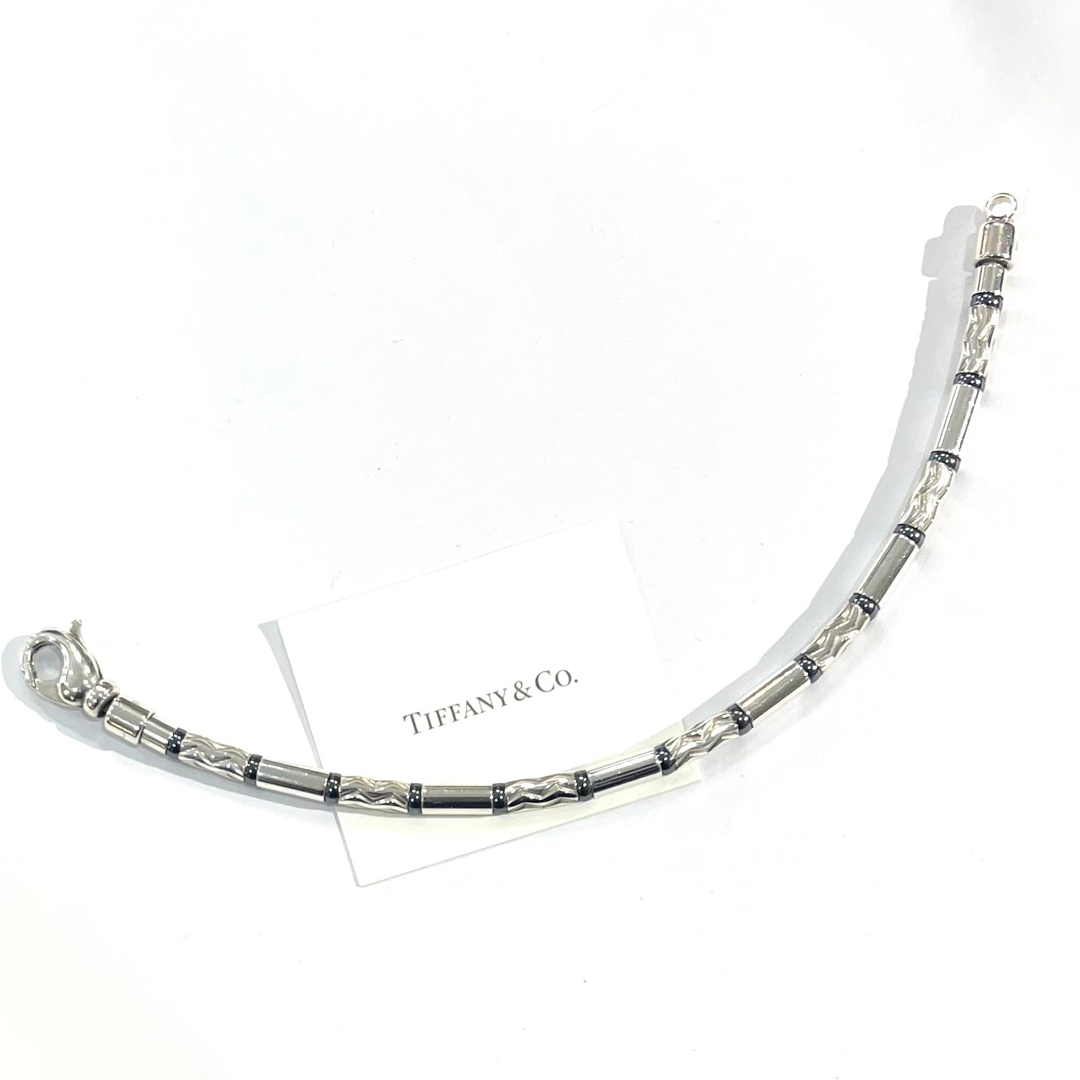 希少【TIFFANY&CO.】2555 ドイツ製 幾何学ヘマタイトジグザグ