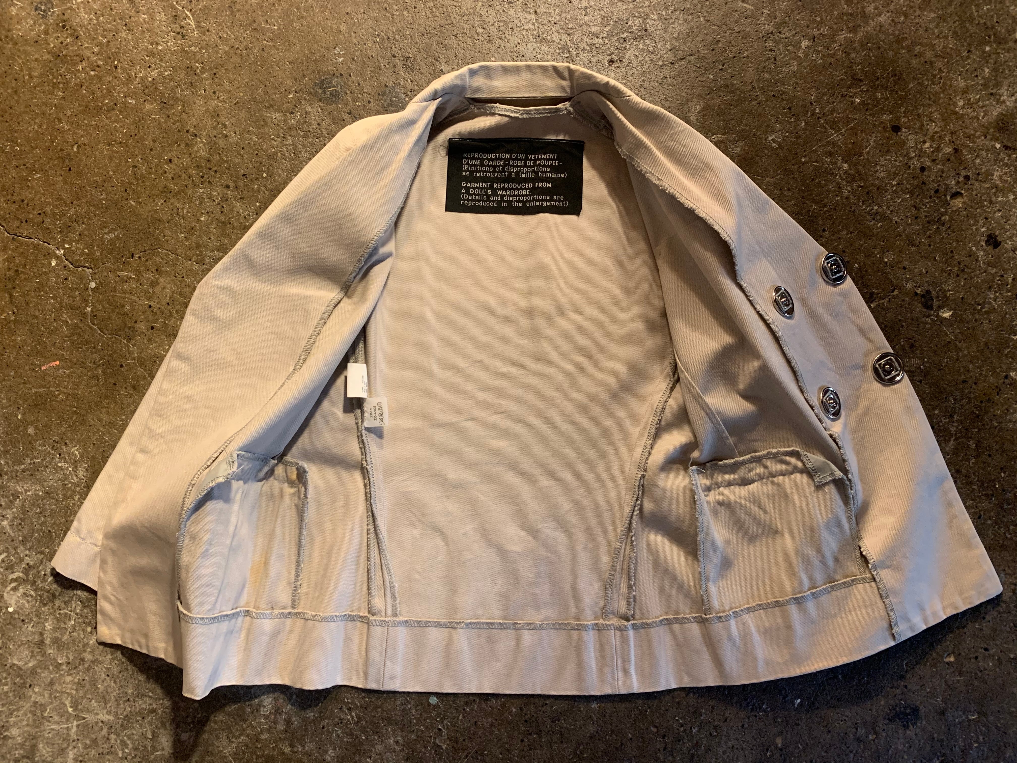 Martin Margiela マルタンマルジェラ 99年復刻 DOLL JKT ドールジャケット 初期 白タグ アーカイブ ブラック 333-46003