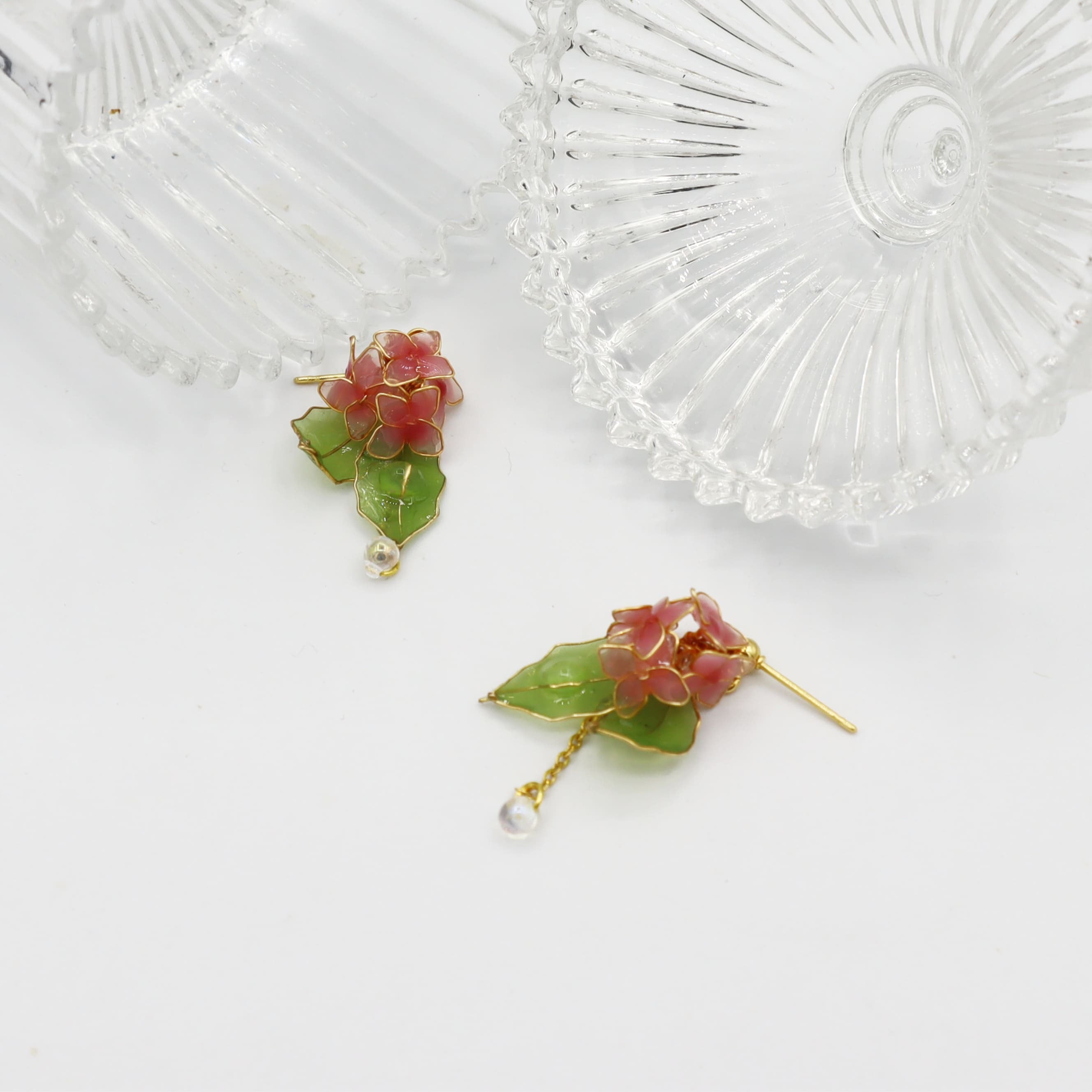 紫陽花ピアス（pink）