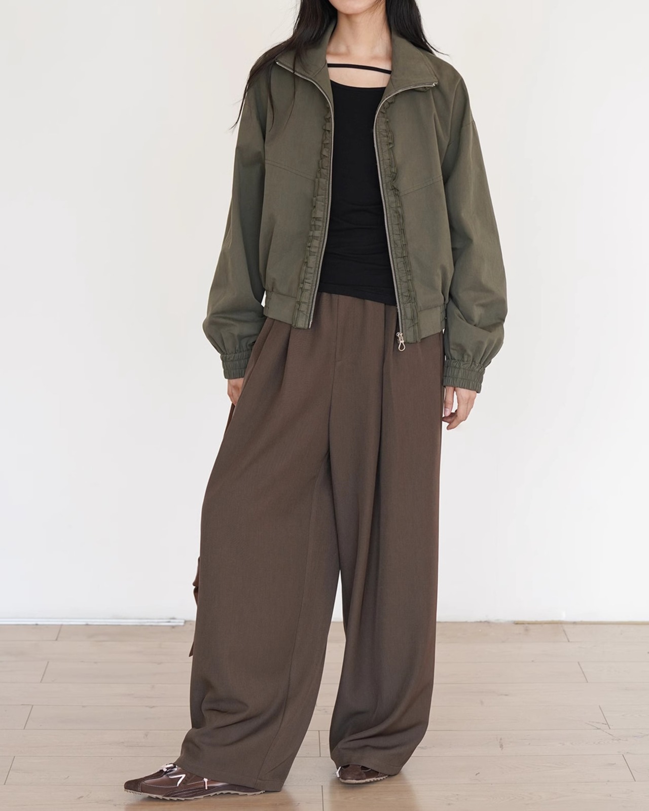 Tuck waist wide Pants　T20172