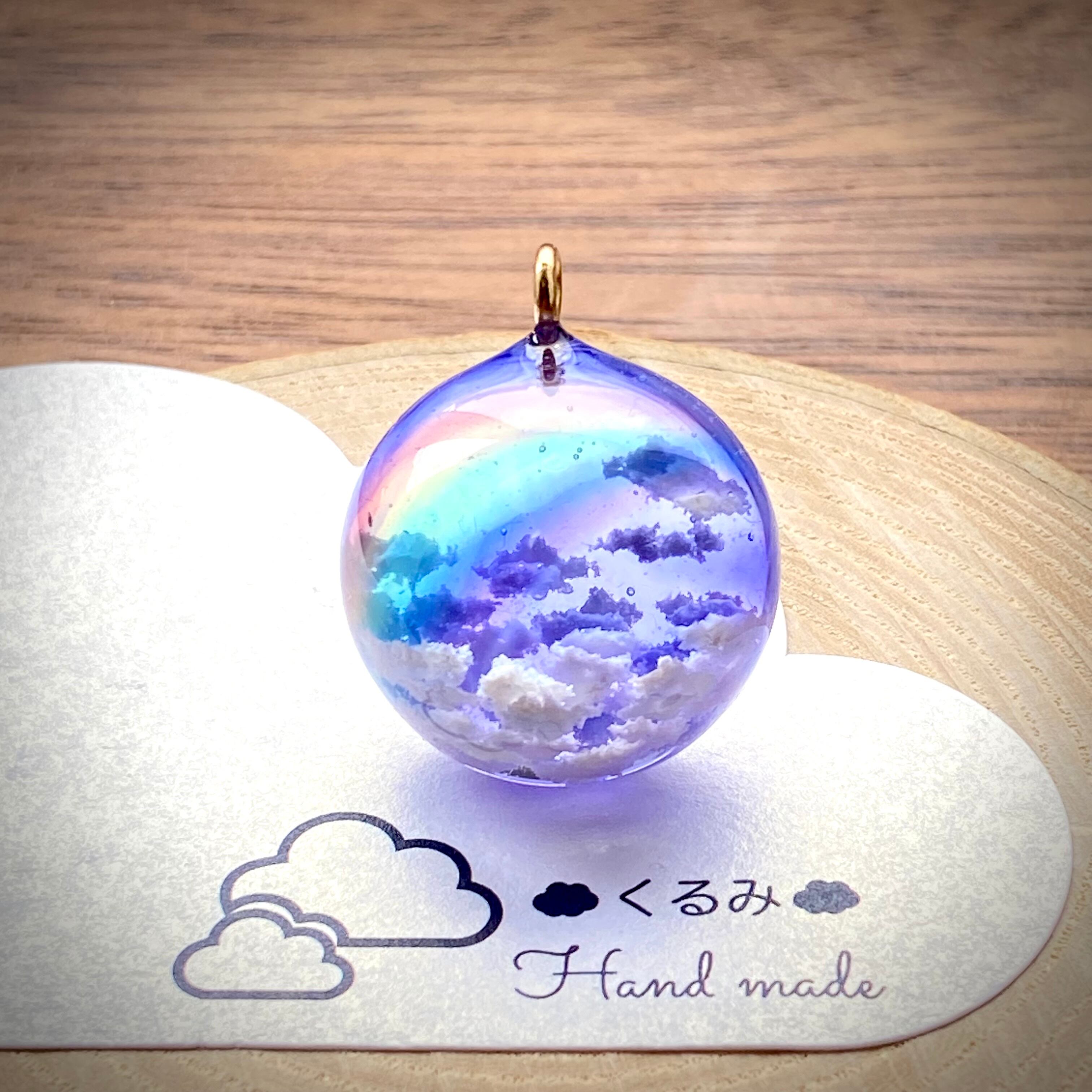 半球の雲レジン 夕暮れ空にかかる虹 B