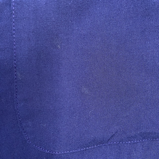 50s Mccall レーヨンシャツ　M 長袖　開襟　ネイビー　オープンカラー