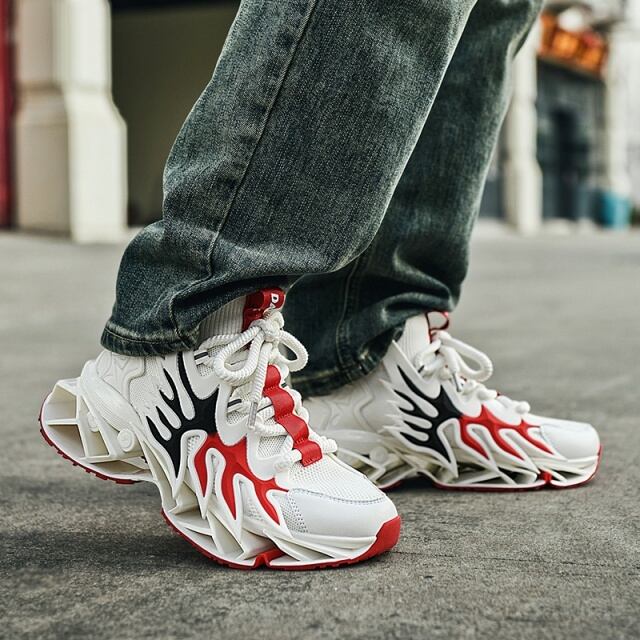 【予約販売】スニーカー 韓国 ダッド メンズ スニーカー ソックス ソール メッシュ インパクト デザイン 厚底 靴 レッド 白 ホワイト ブラック 黒 お洒落 カジュアル ストリート 24.5cm/25cm/25.5cm/26cm/26.5cm/27cm/27.5cm/28cm