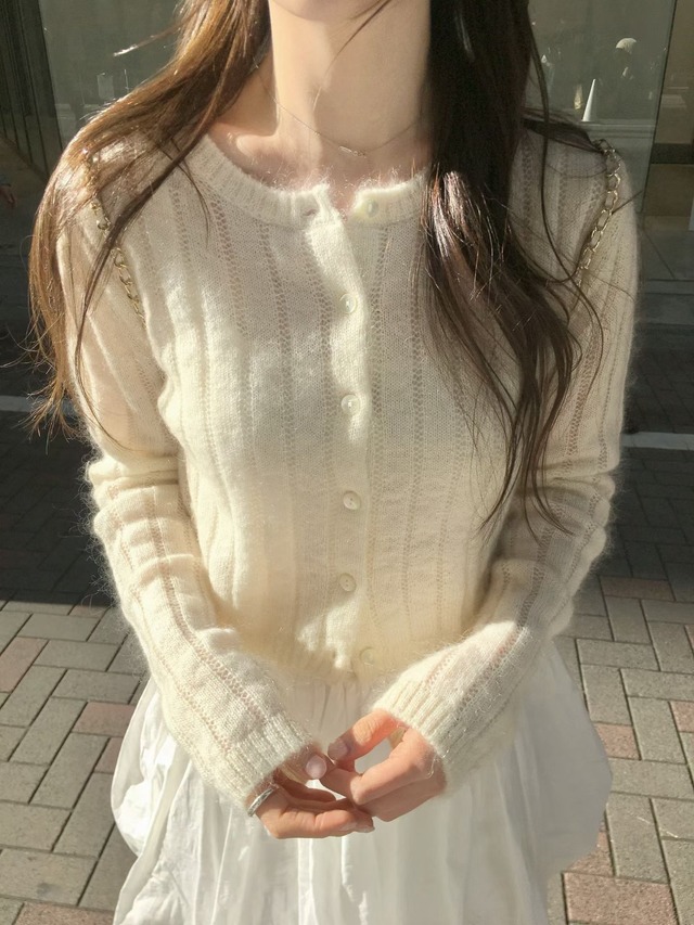 (予約) vegetable / Rove mohair cardigan 2color