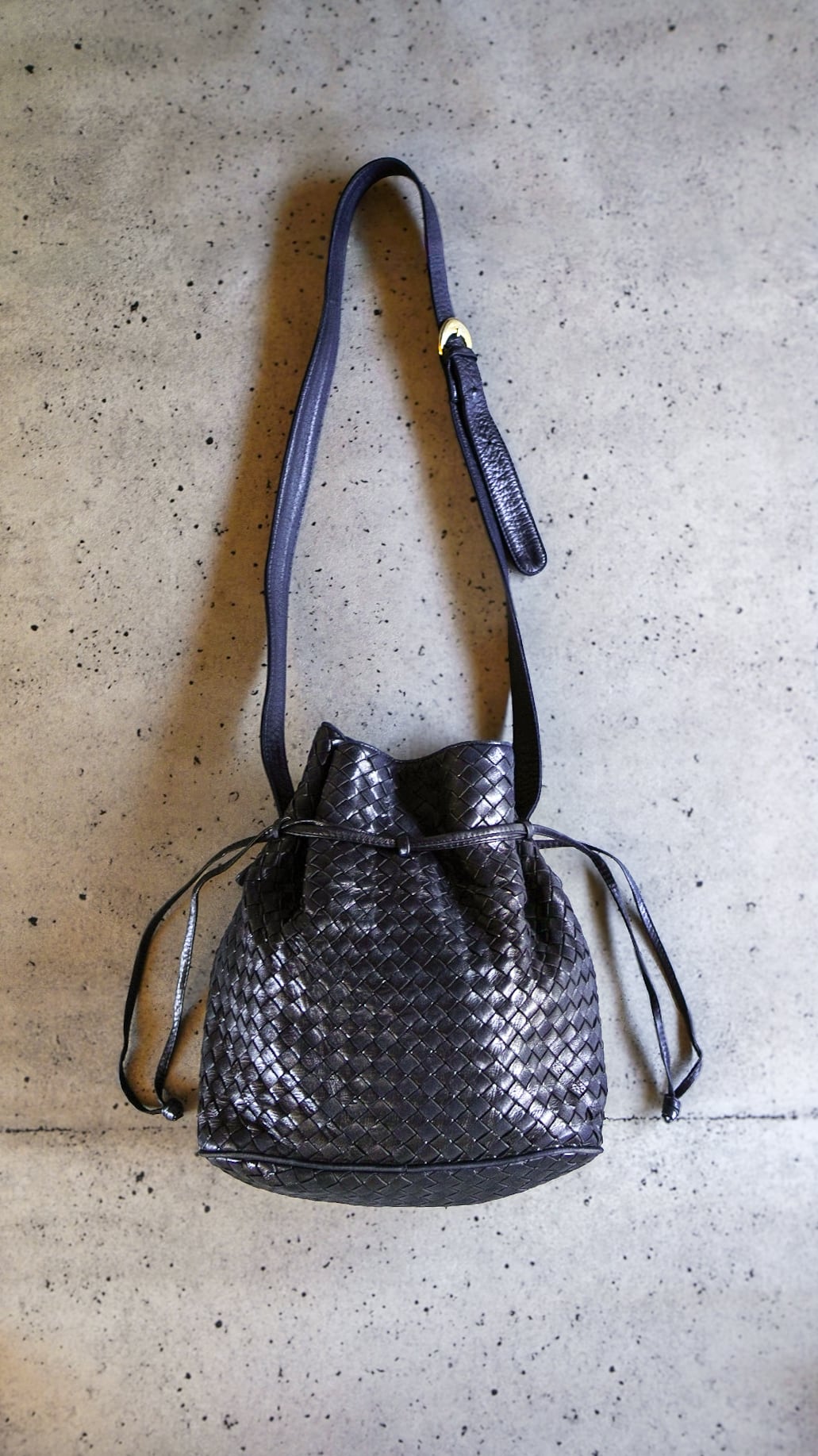 BOTTEGA VENETA スパンコール 巾着バッグ 1980-1990s】BOTTEGA VENETA ボッテガ・ヴェネタ イントレチャート