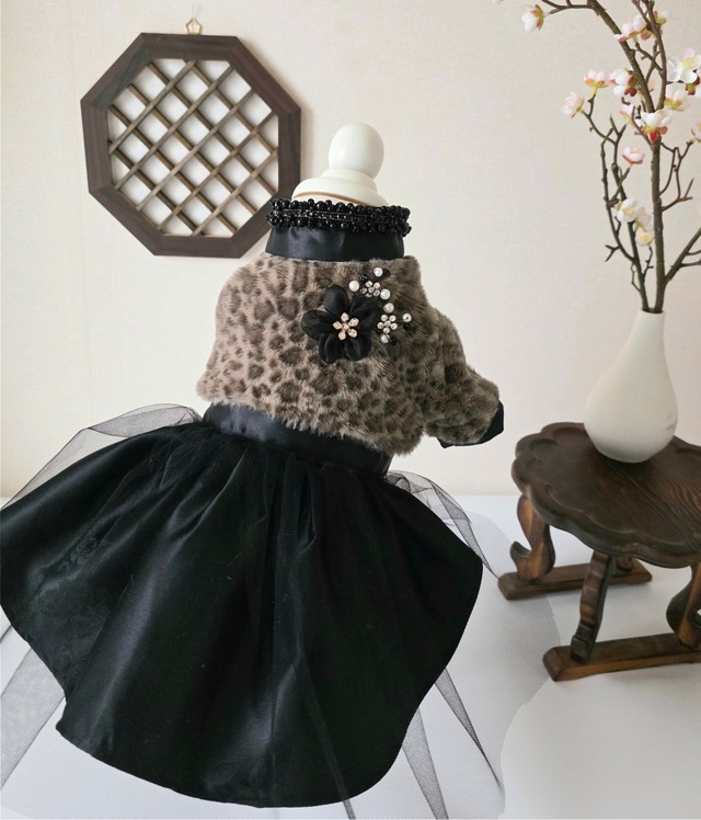 限定予約販売　Dog Hanbok  6 Girl -Leopard Jeogori  女の子用・レオパード柄チョゴリ 2026 旧正月 　女の子用韓服　犬服高級チマチョゴリ　韓国犬服　soso boutique