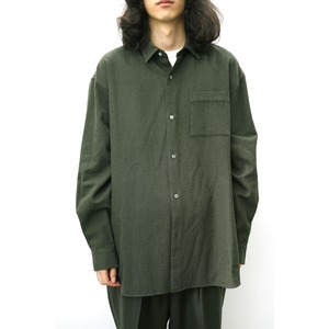 [Blanc YM] (ブランワイエム) BL-22A-VWS Viyella Wide Shirt (moss green)