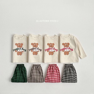 【ノベルティ&送料無料】Hug Bear Check Top & Bottom / vivid-i