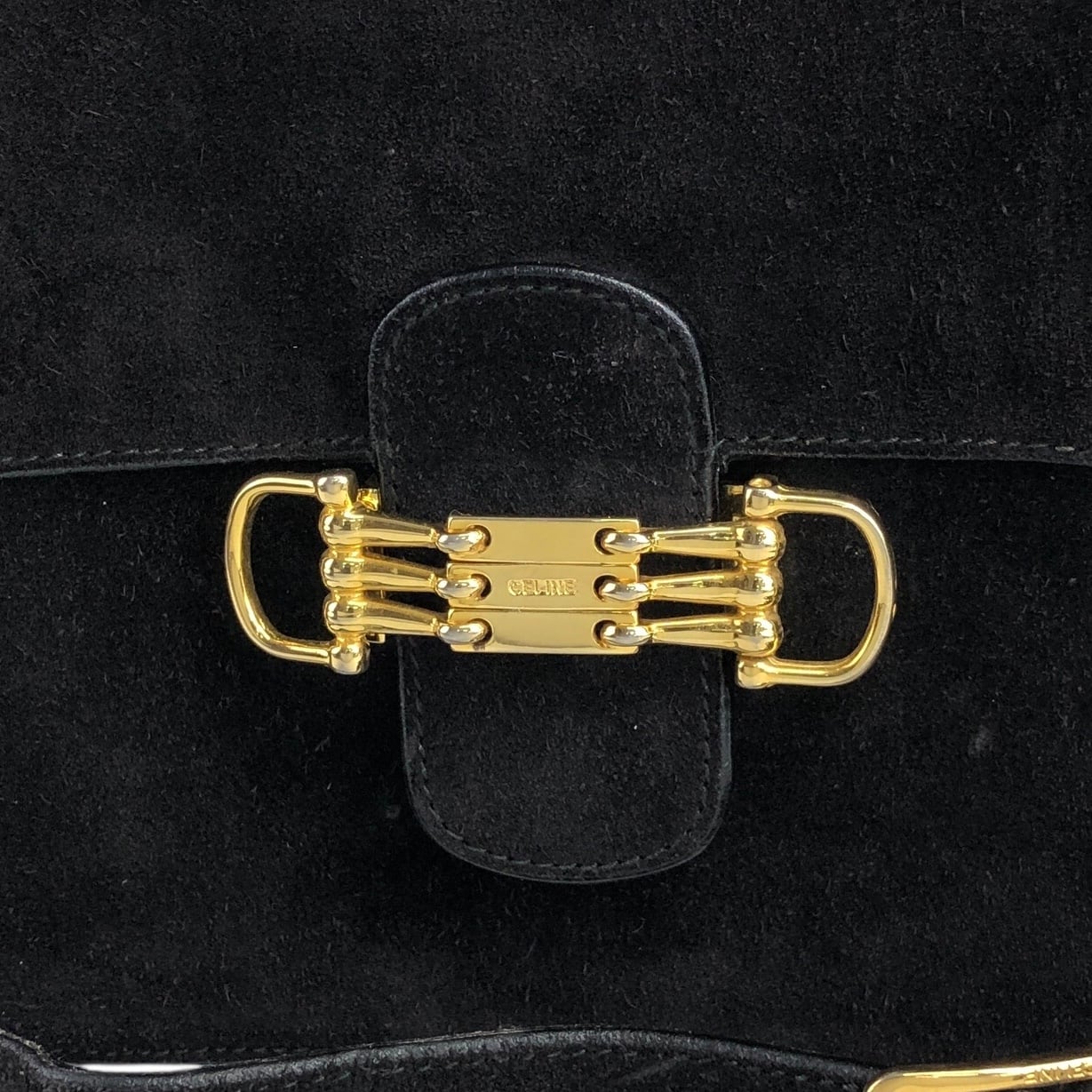 ★CELINE セリーヌ   ショルダーバッグ ブラック ホースビット スエード クロスボディ yffeiu CELINE セリーヌ ショルダーバッグ ブラック ホースビット スエード
