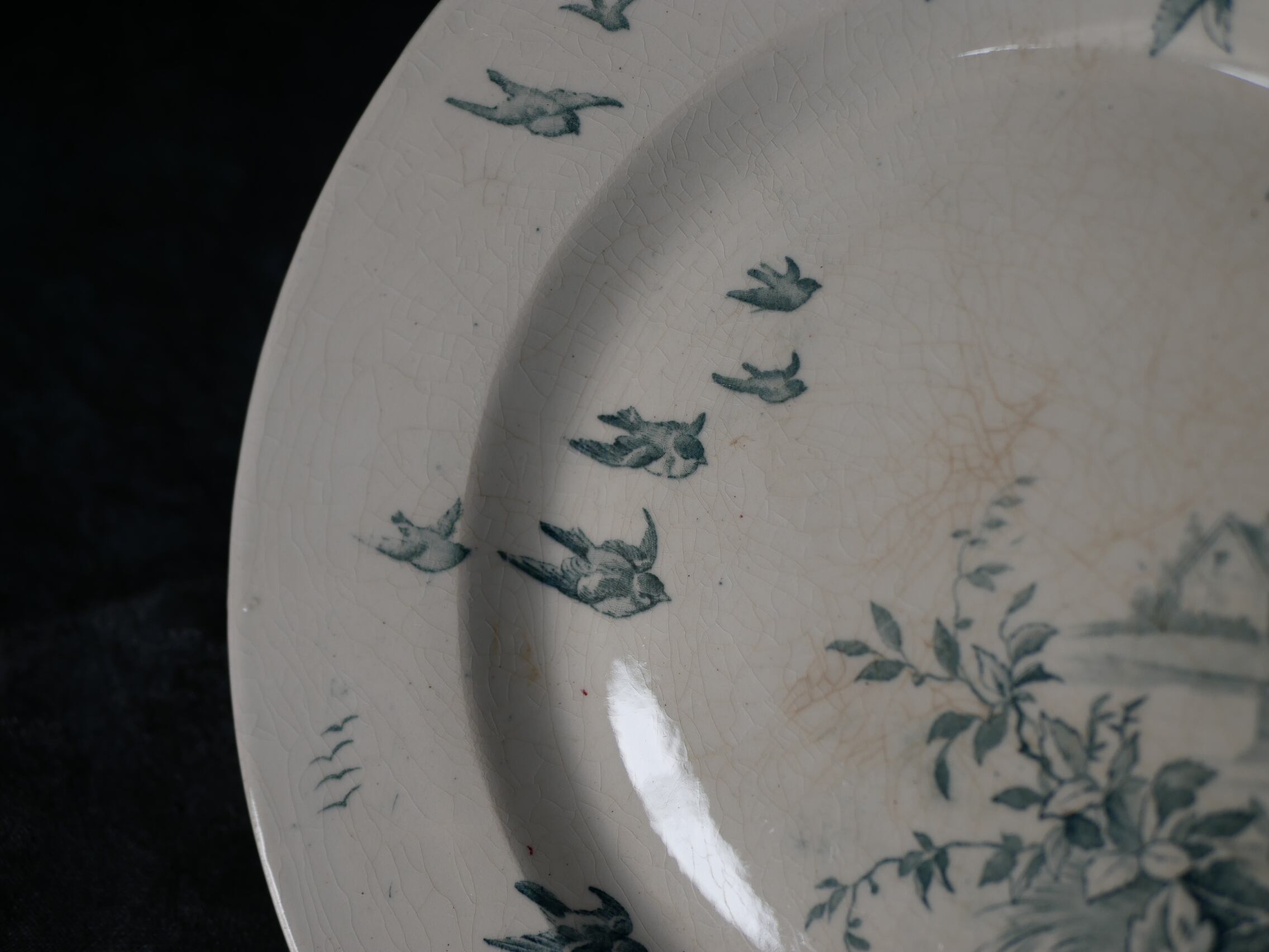 フランスアンティークGien チューリップコンポティエケーキスタンド