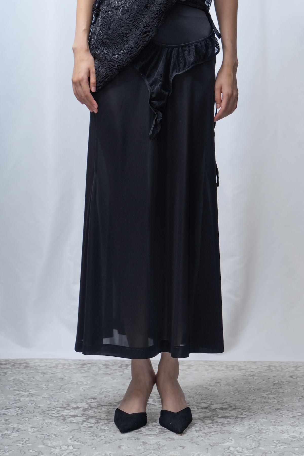 panty mermaid skirt - BLACK