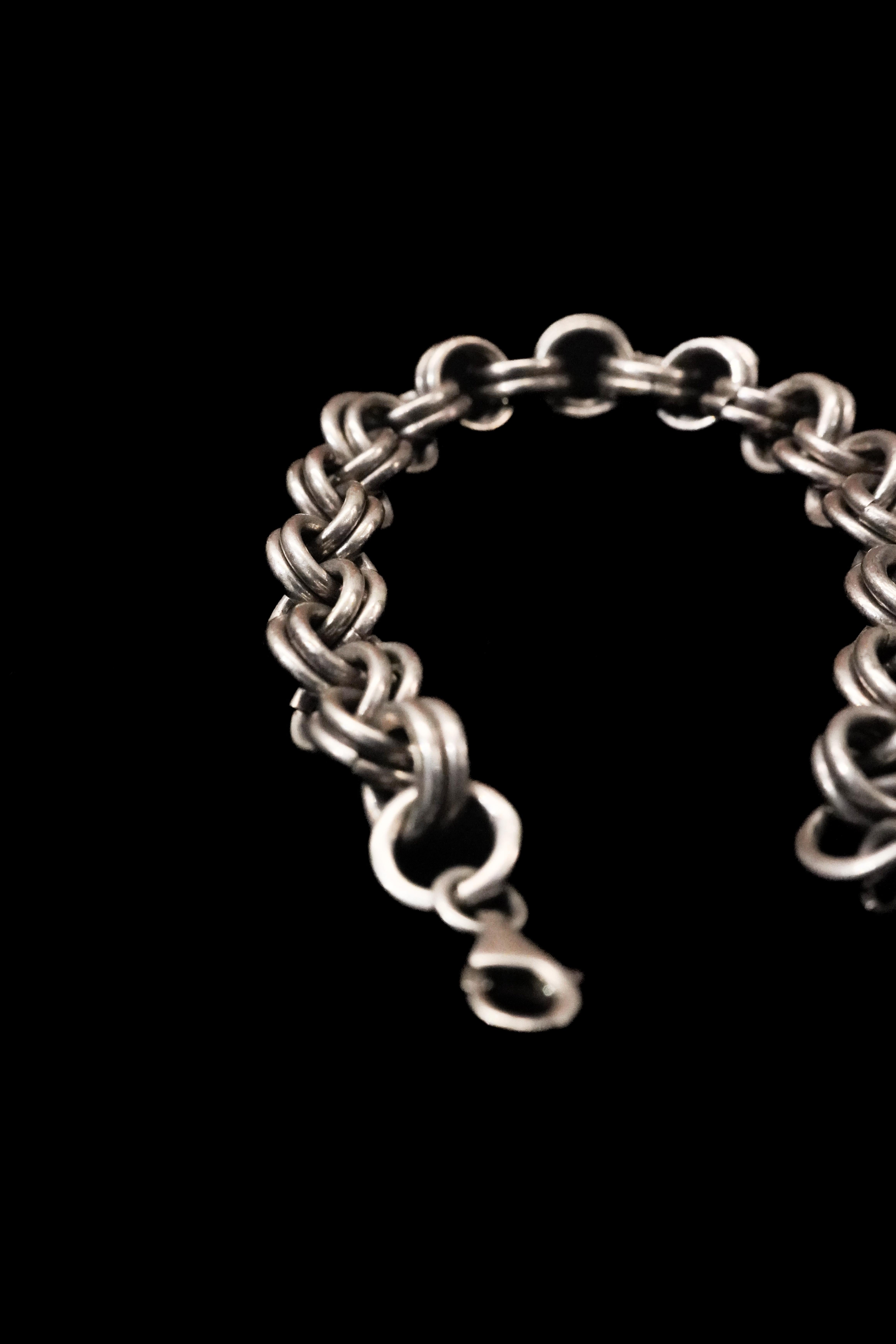 70's “ITALIAN JEWELRY” Silver 925 Double Link Chain Bracelet | ESSENCE