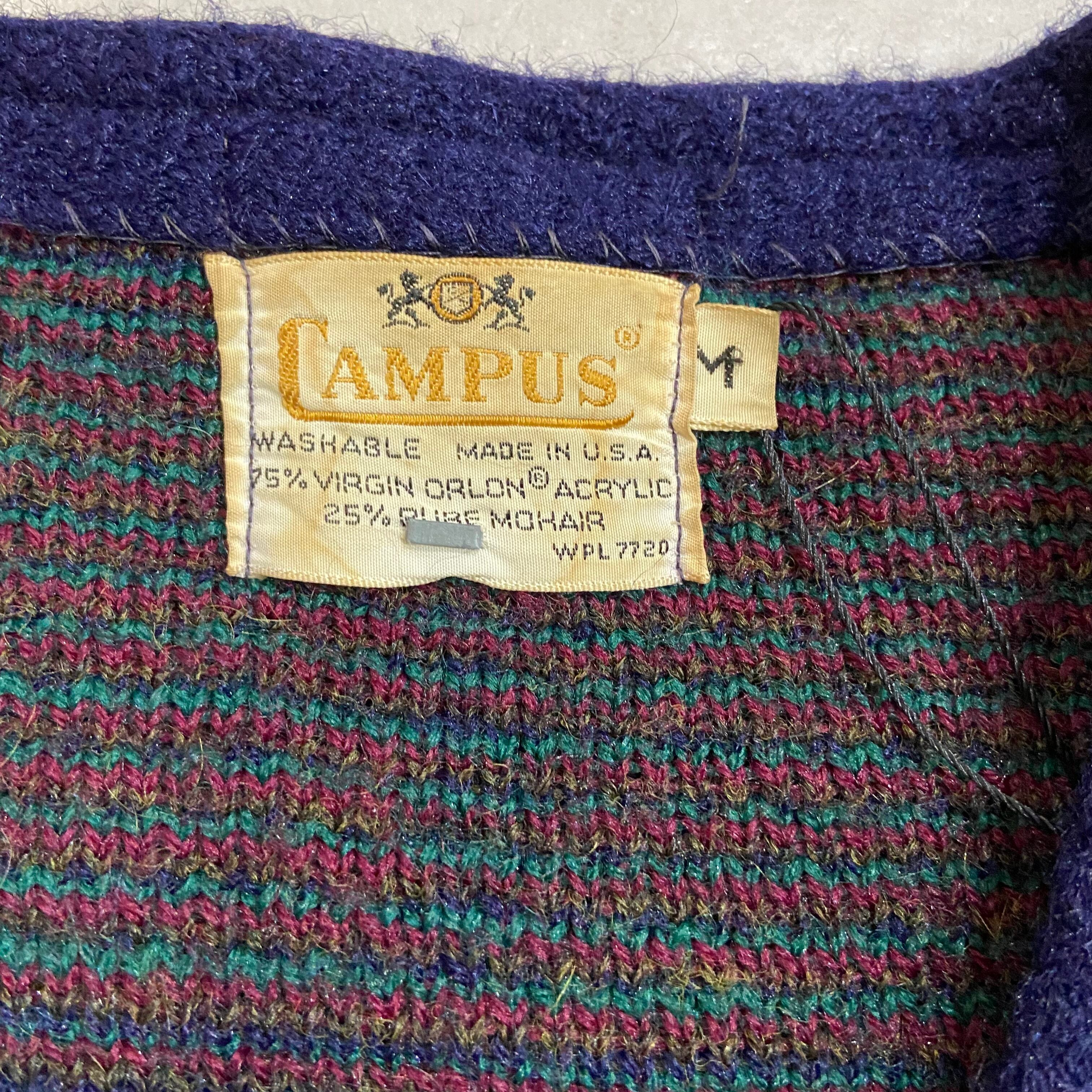 60年代〜 USA製 size:M【 CAMPUS 】キャンパス モヘアカーディガン