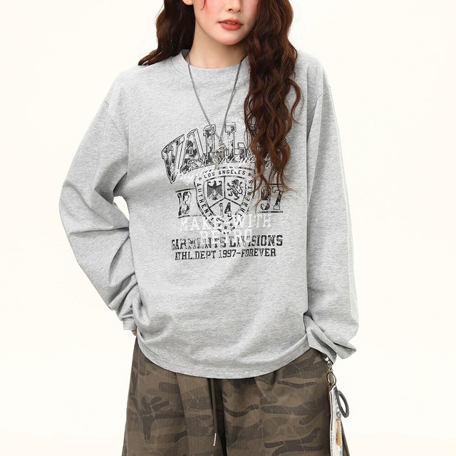 ヴィンテージライクカレッジエンブレムTシャツ 3col R02525