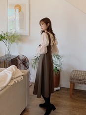 シースルーバックリボンブラウス D1280