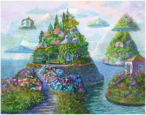井上直久『浮島庭園』版画