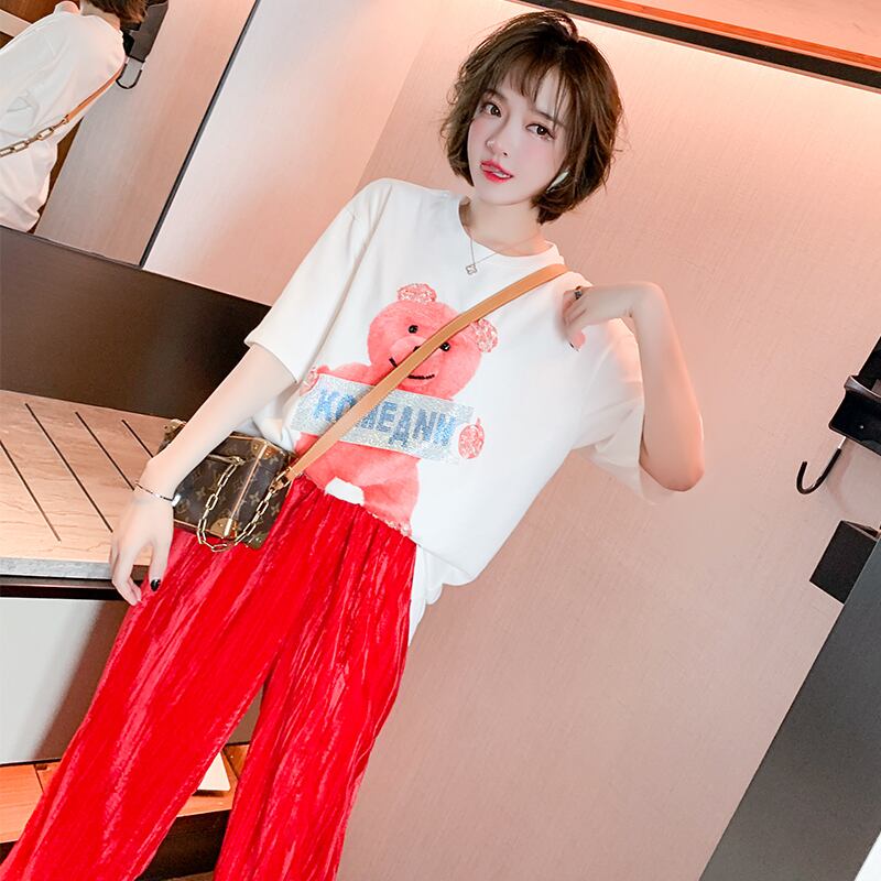 スパンコールラインストーンTシャツ スプリング 春物 MIUCO77927797285