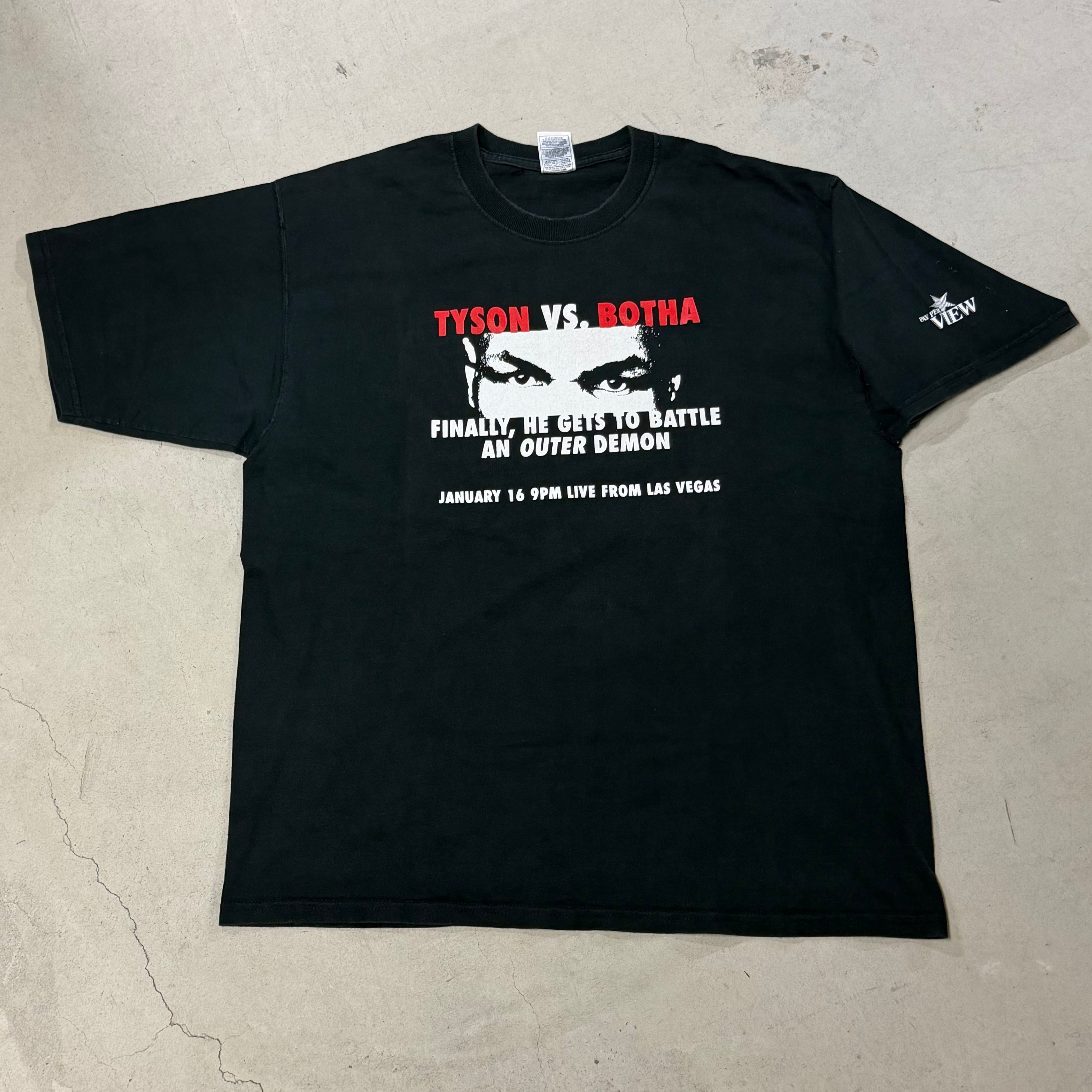 ④MIKE TYSON VS FRNCOIS BOTHA S/S TEE 1990'S OLD XL | safarionline