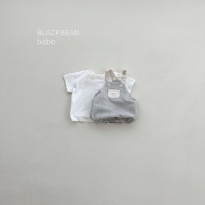 【BLACK BEAN】チェックサロペセット ブラック 60〜80cm