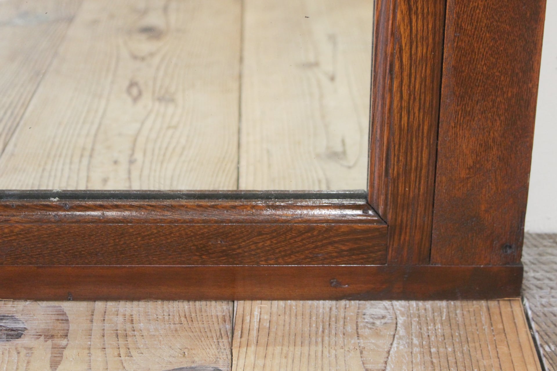 レトロ ミラー 鏡 寄木細工 無垢材 壁掛け 立て掛け ウォールミラー