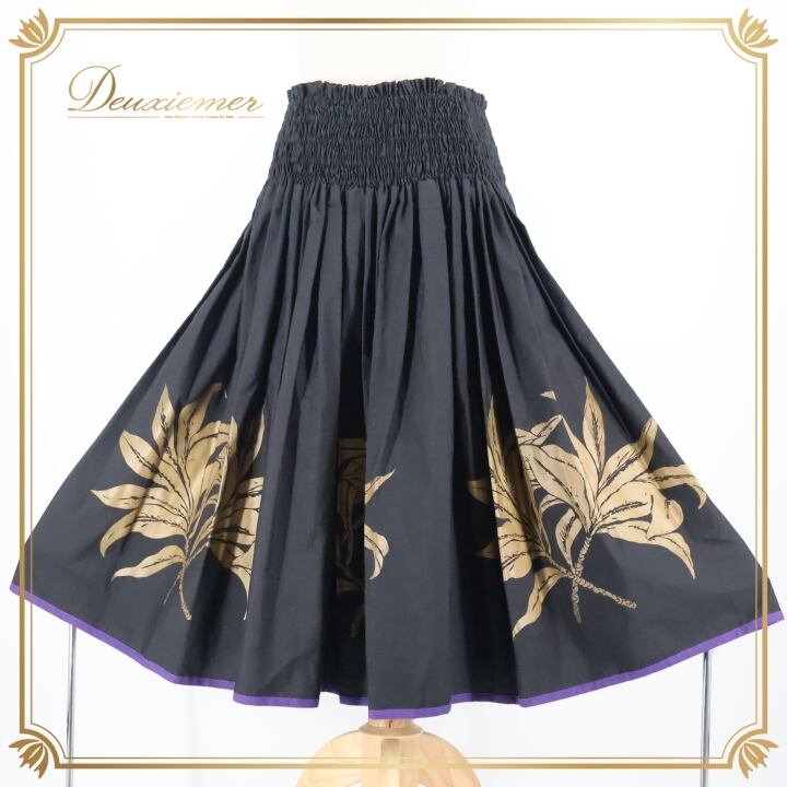 フラダンス 衣装 パウスカート アロハスタンダード ブラック系